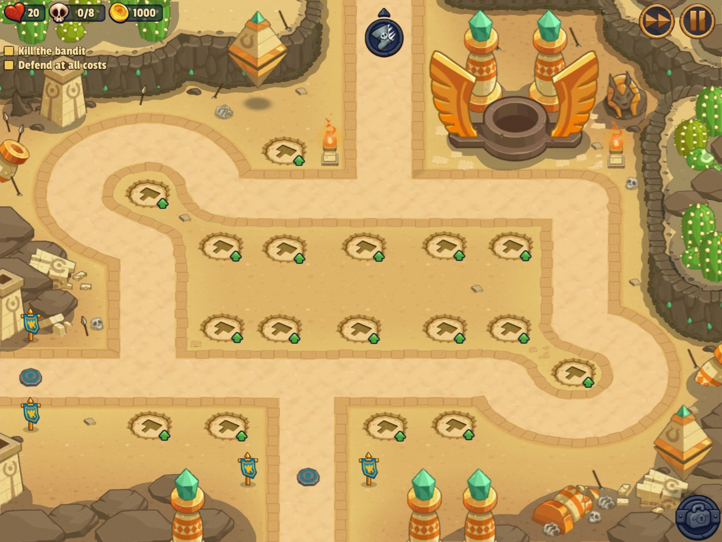 World 3 map example for flying boss and anti-air tower planning